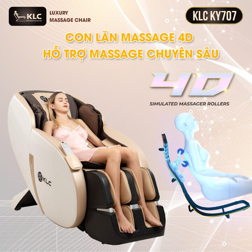 CON LĂN 4D HIỆN ĐẠI VÔ CÙNG LINH HOẠT  - Ghế massage KLC KY707