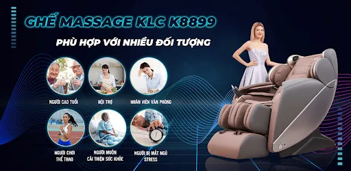 Ghế massage KLC K8899 còn sở hữu túi khí bố trí toàn thân