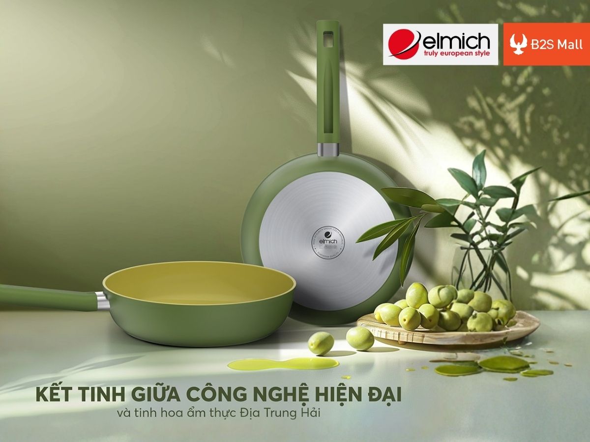 Chảo chống dính Elmich Olive Classic EL-5975OV20 Size 20cm chính hãng