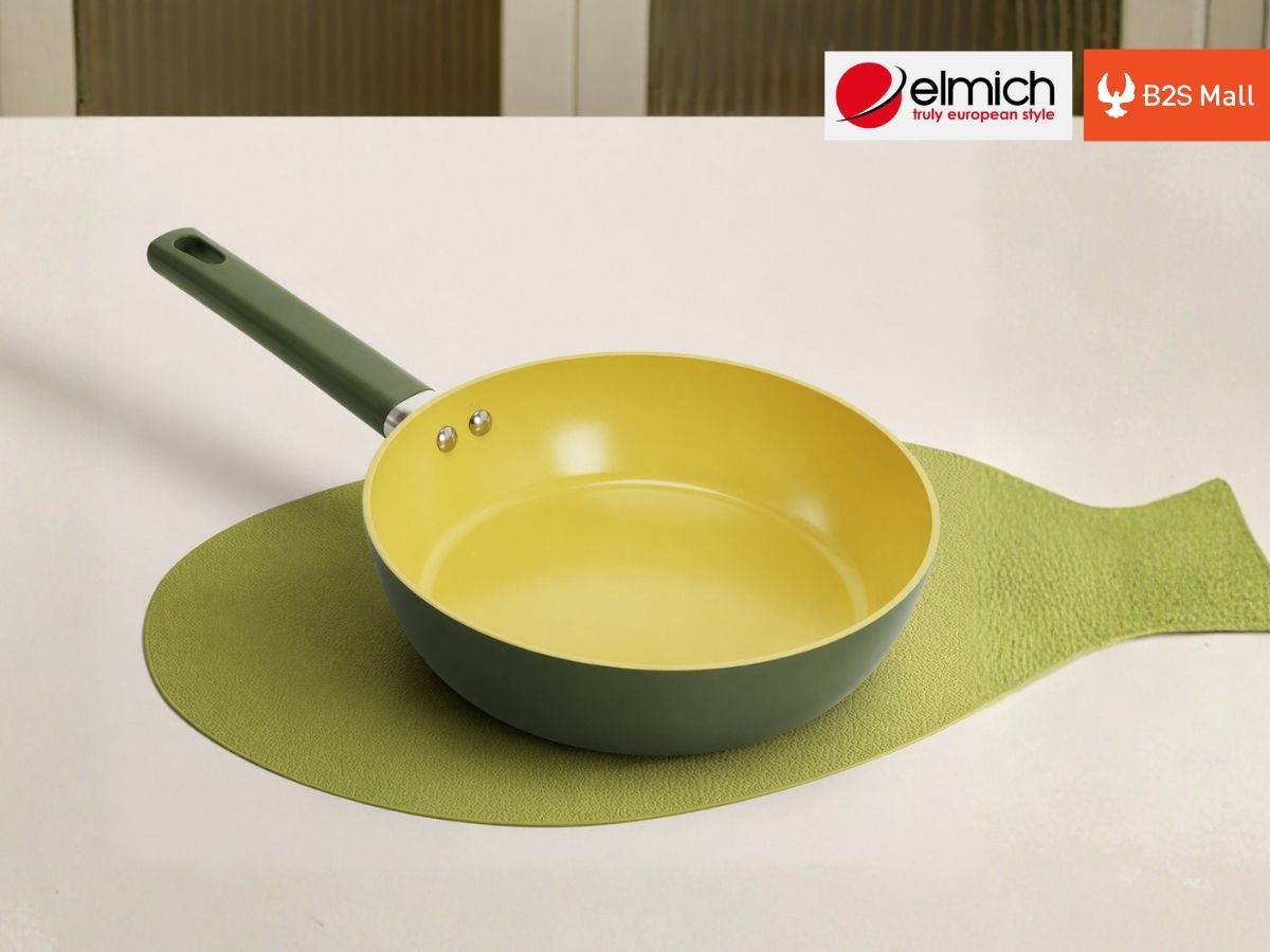 Chảo chống dính Ceramic Elmich Olive Classic EL5975OV24 size 24 cm giá tốt