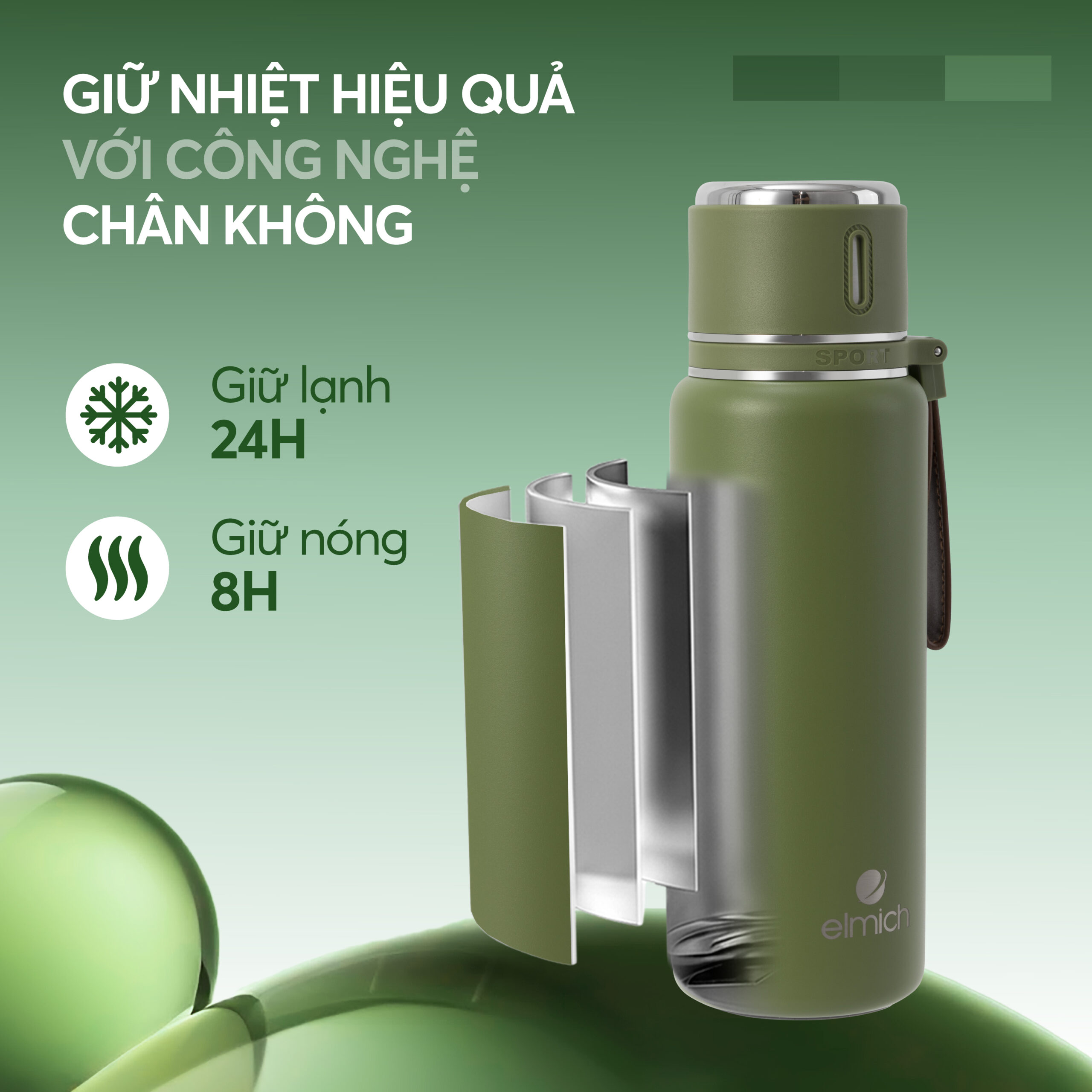 Công nghệ chân không: Nóng 8 giờ, Lạnh 24 giờ.