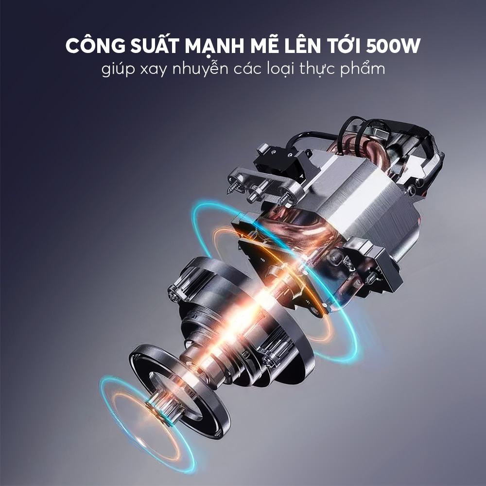 Công suất 500W, 2 tốc độ xay.
