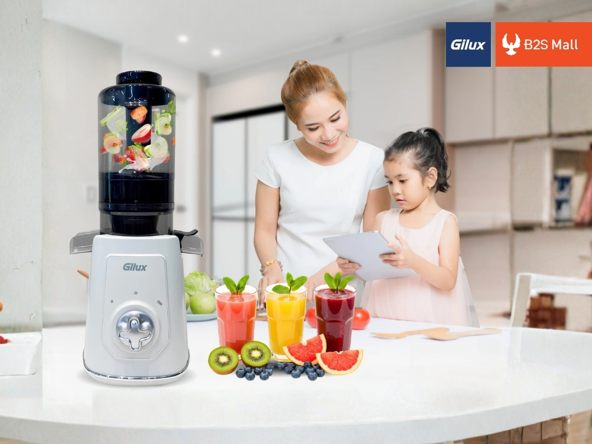 Máy ép chậm Gilux GLV95 vận hành êm ái, hạn chế phát ra tiếng ồn khi hoạt động