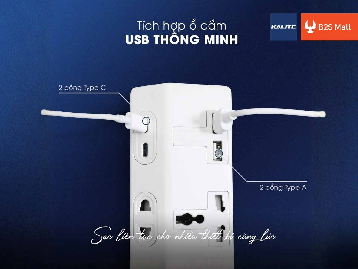 Ổ cắm điện KPS08 đa năng