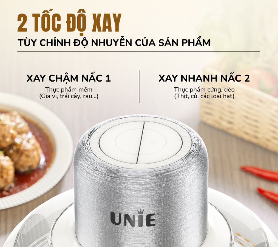 2 tốc độ xay – Tùy chỉnh phù hợp từng nguyên liệu 