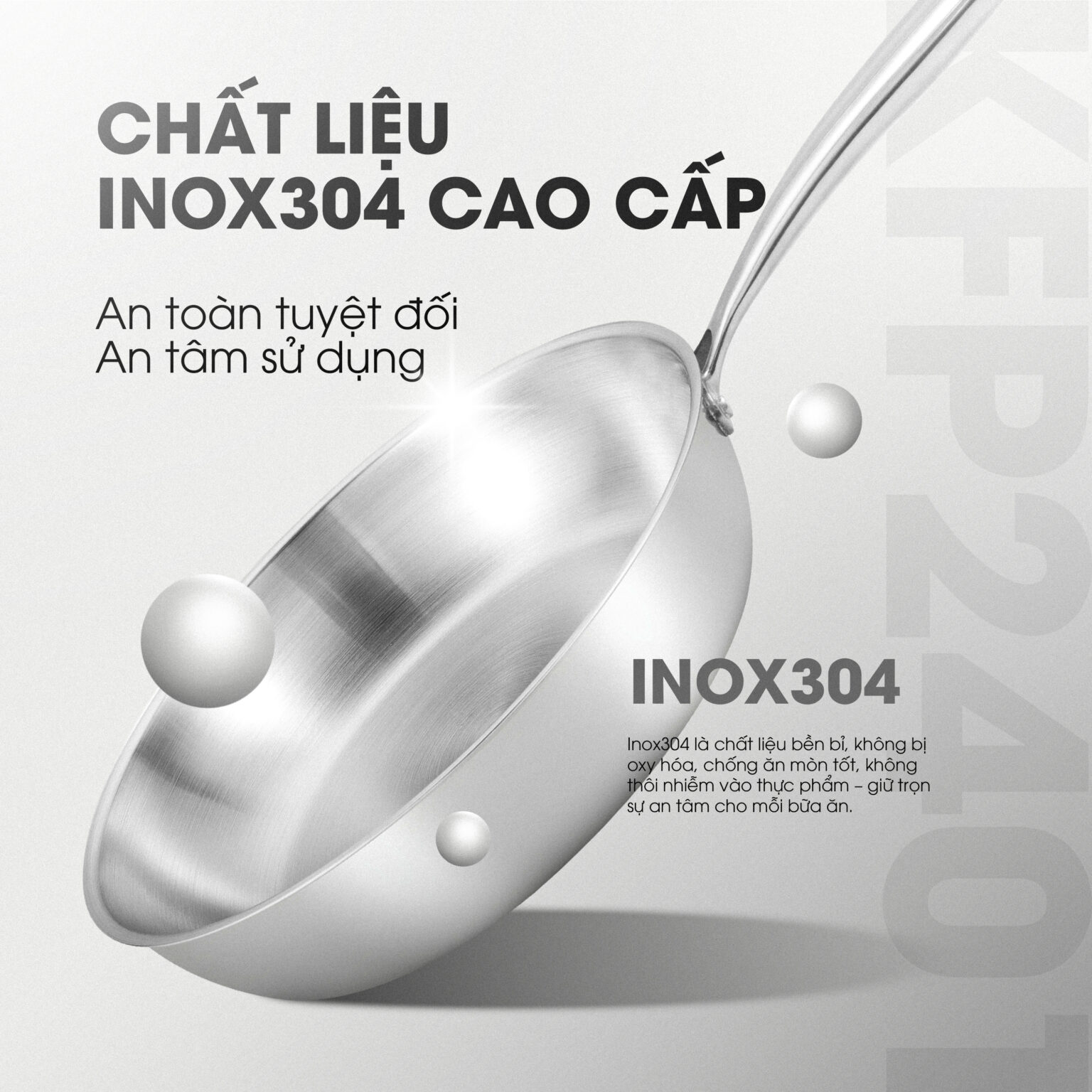 Chất liệu Inox 304 an toàn cho sức khỏe 