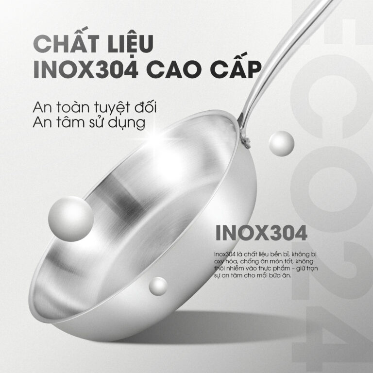 Chất liệu Inox 304 an toàn cho sức khỏe 