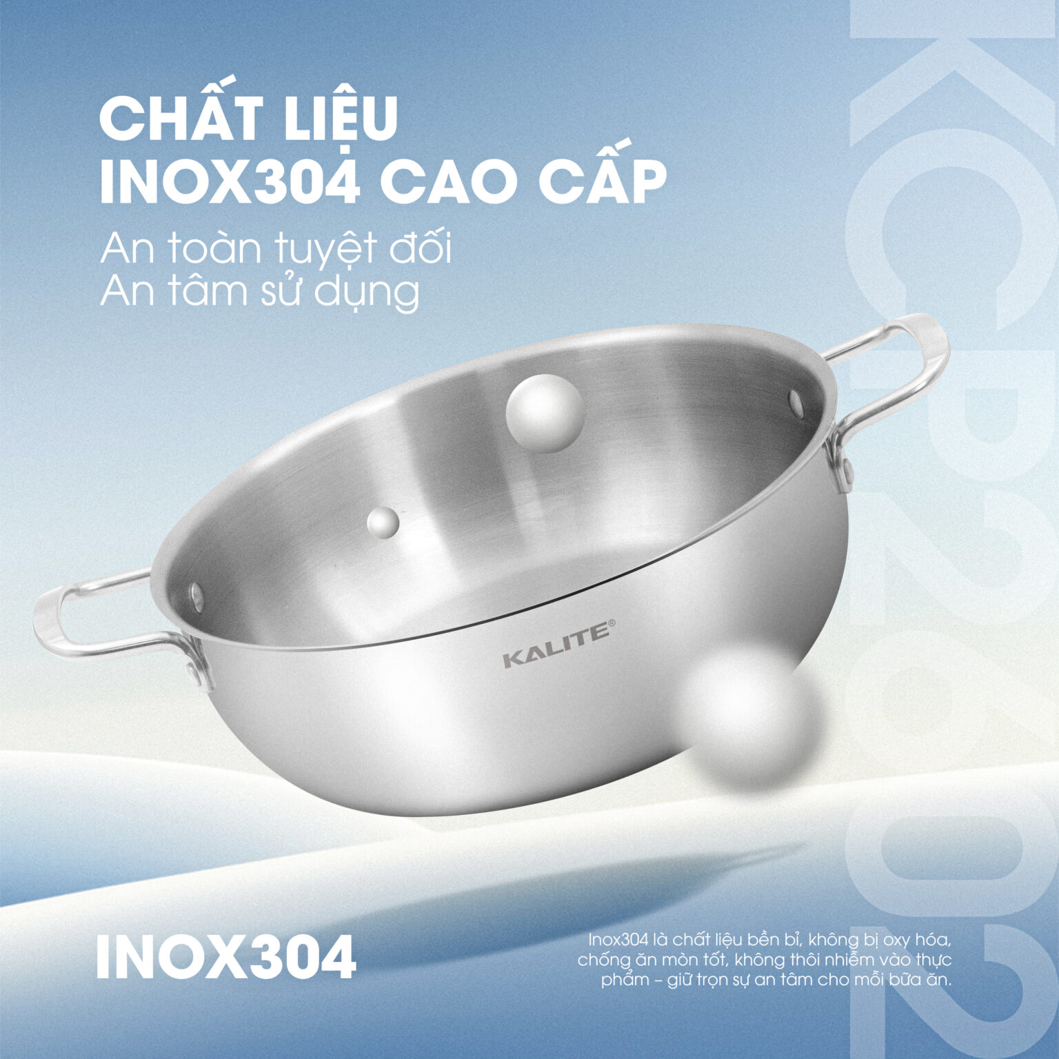 Chất liệu inox 304 cao cấp – An toàn, không thôi nhiễm 