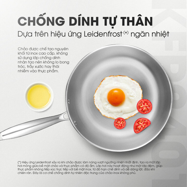 Chống dính tự nhiên – Không lo bong tróc 