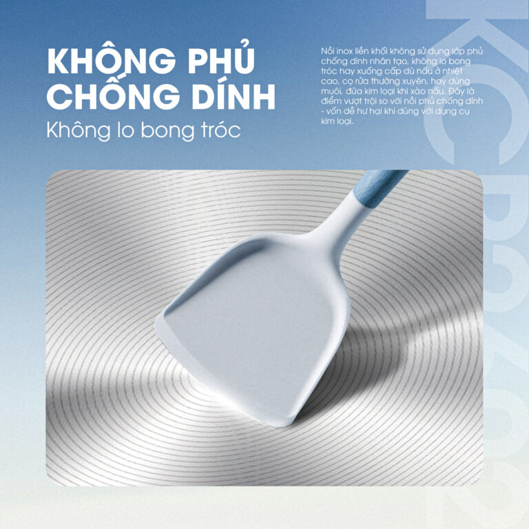 Không phủ chống dính nhân tạo – Bền bỉ, an toàn sức khỏe 