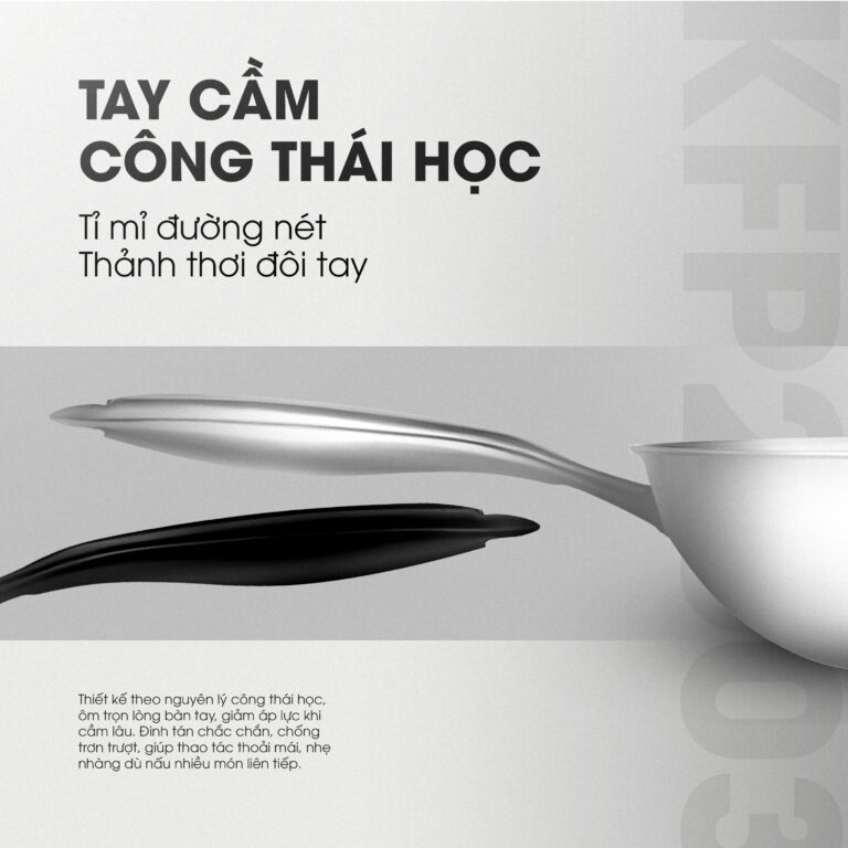 Tay cầm công thái học và vung kính chịu lực 