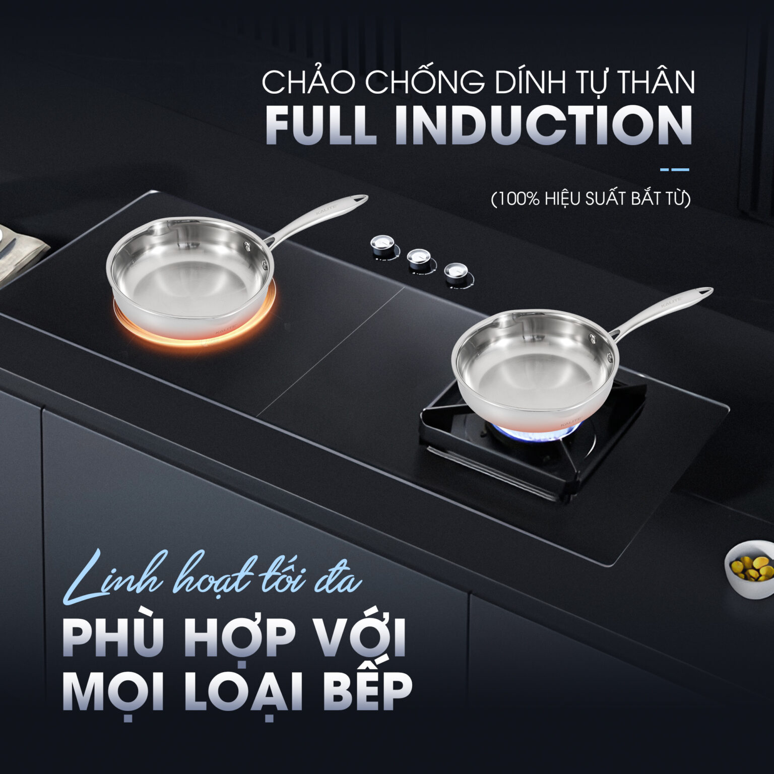Nồi inox Kalite KL826 bền bỉ 3 Tương thích mọi loại bếp