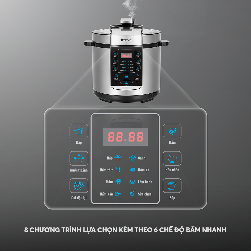 Tính năng của Nồi áp suất điện đa năng Elmich