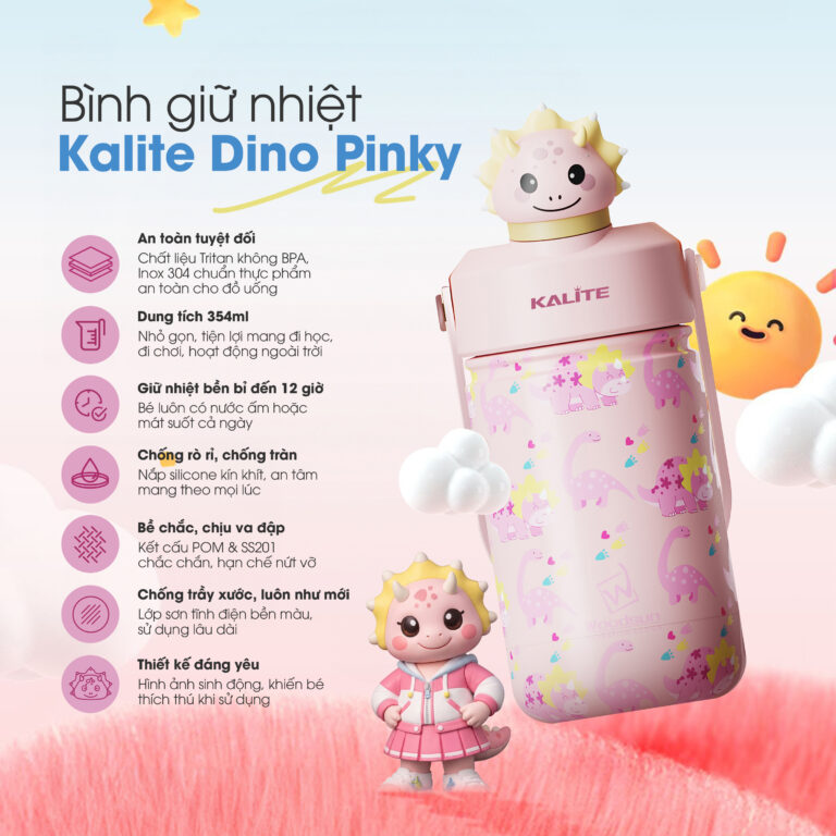 Bình giữ nhiệt Kalite DINO PINKY
