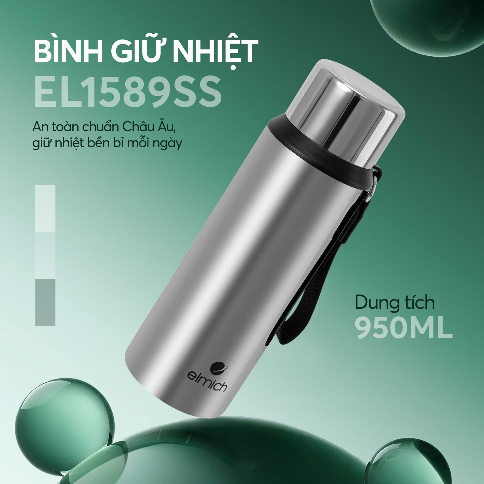 Bình giữ nhiệt inox 316 Elmich EL1589SS 950ml