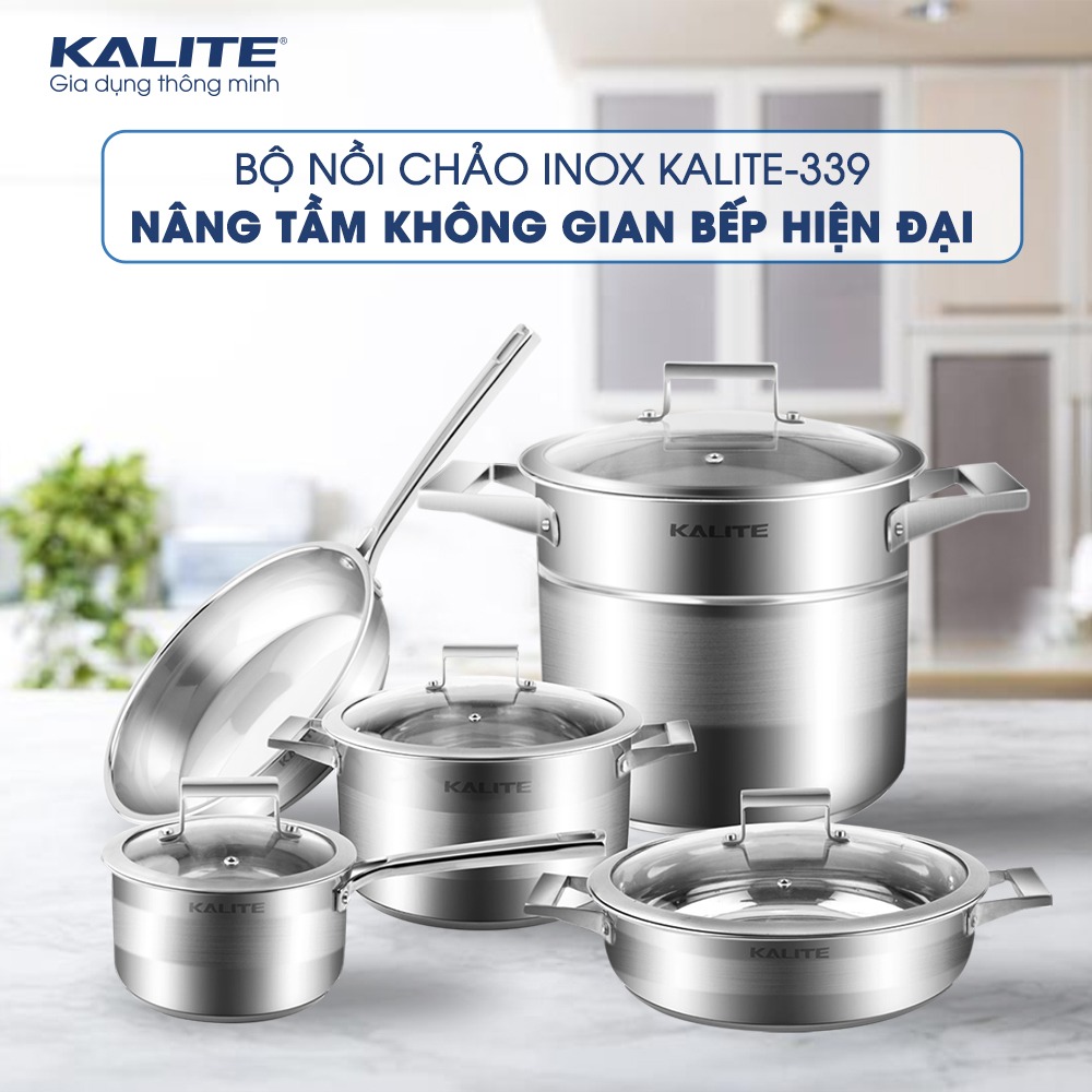 Chảo xào inox 304 lòng sâu Kalite KWP2501 24cm 7 Bộ nồi chảo Kalite KL339