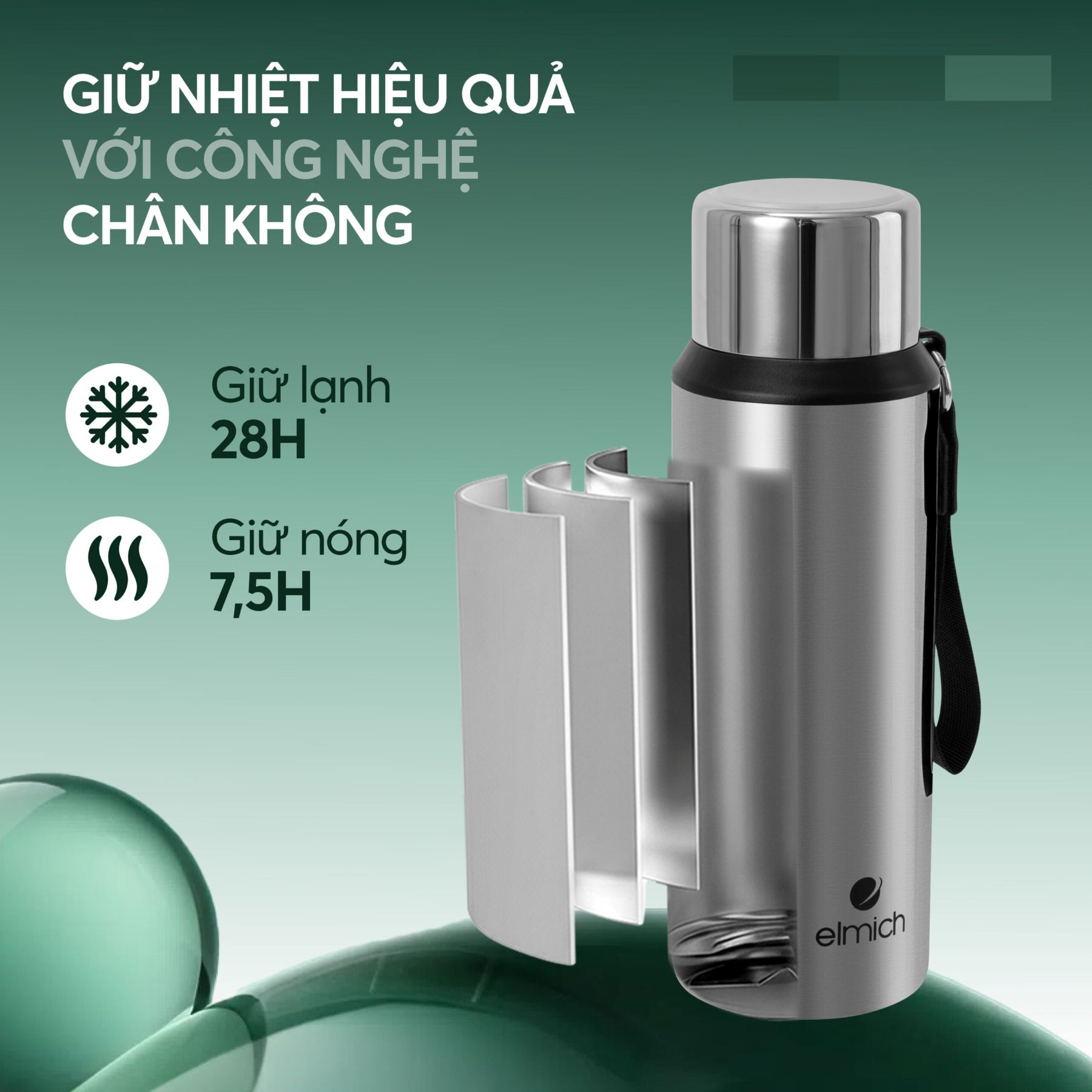 Công nghệ cách nhiệt chân không ba lớp giúp giữ nhiệt lâu hơn