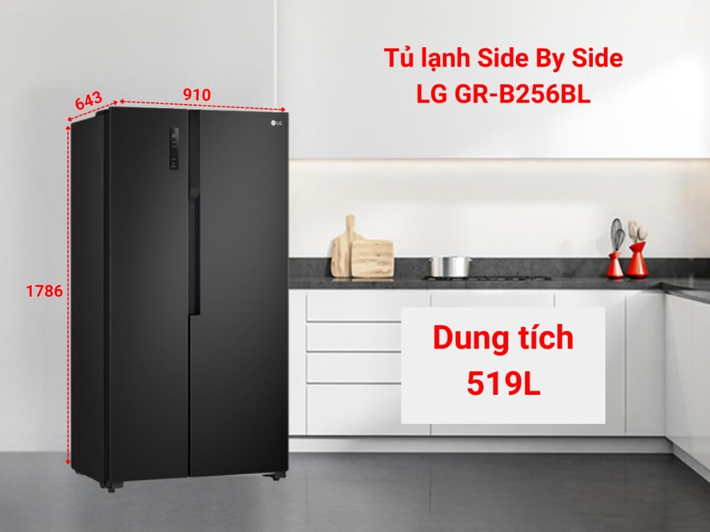 LG Inverter 519L GR-B256BL