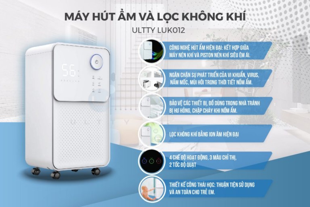 Máy hút ẩm gia đình Ultty LUK012