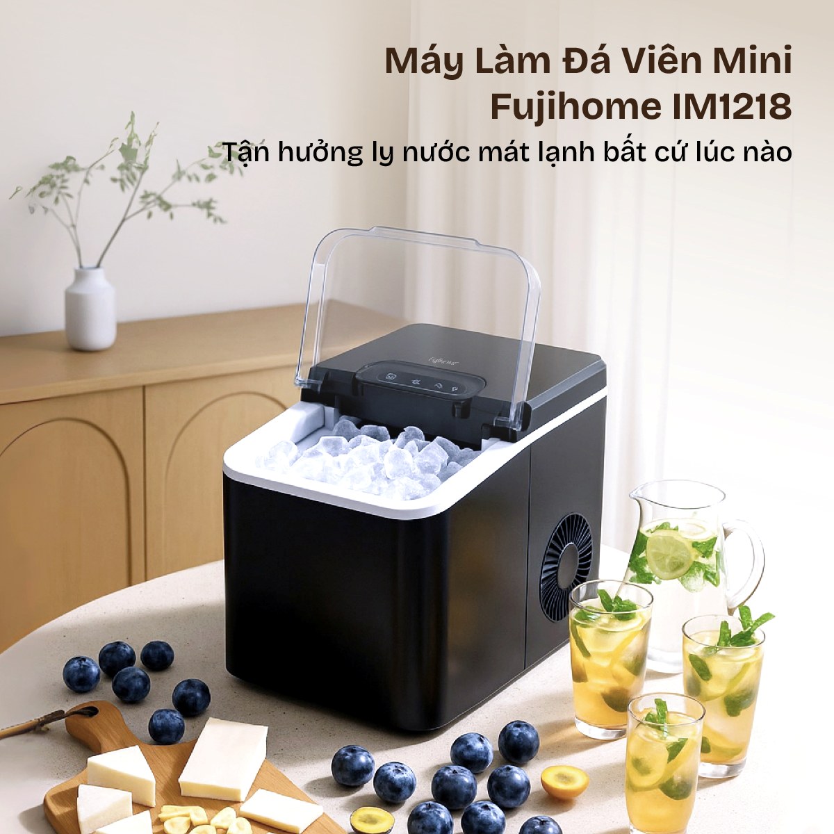Máy làm đá viên mini Fujihome IM1218 4 Máy làm đá viên mini Fujihome IM1218