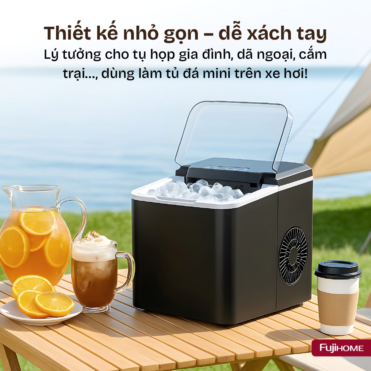 Máy làm đá viên mini Fujihome IM1218 2 Thiết kế hiện đại mang đậm phong cách Nhật Bản