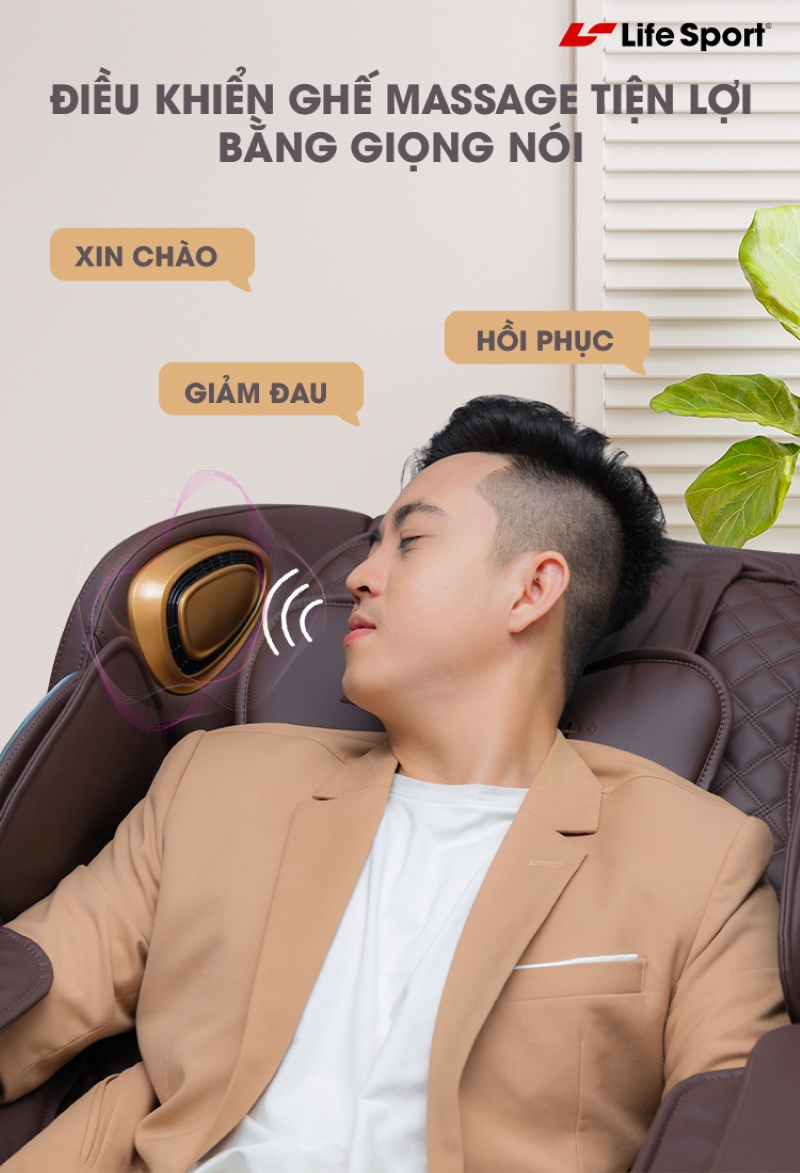 Tính năng điều khiển bằng giọng nói được tích hợp trên ghế massage Lifesport