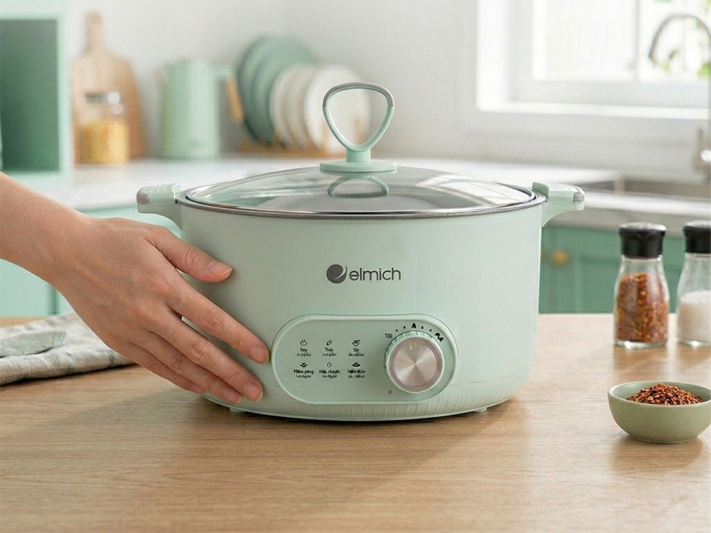 Nồi Lẩu Điện Elmich EDA-2121 dung tích 1 lít, nấu nhanh 9 cách sử dụng nồi lẩu điện Elmich