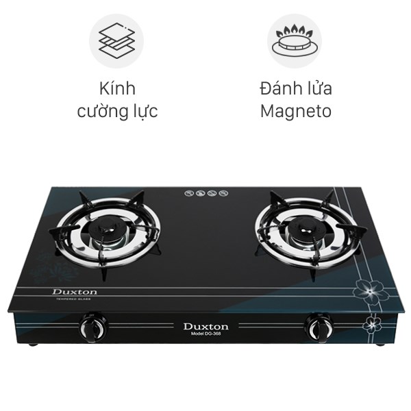 Bếp ga đôi Duxton DG-368 mặt kính cường lực