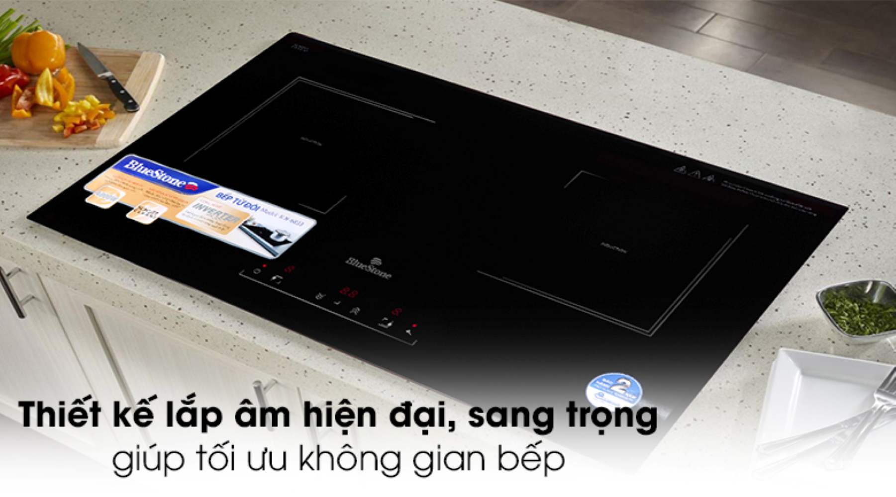 Bếp được thiết kế lắp âm và cần có CB