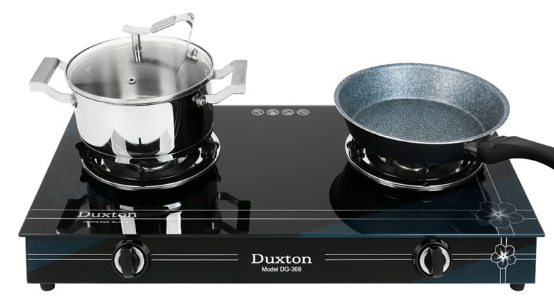 Bếp ga đôi Duxton DG-368 thiết kế 2 lò đốt riêng biệtBếp ga đôi Duxton DG-368 thiết kế 2 lò đốt riêng biệt