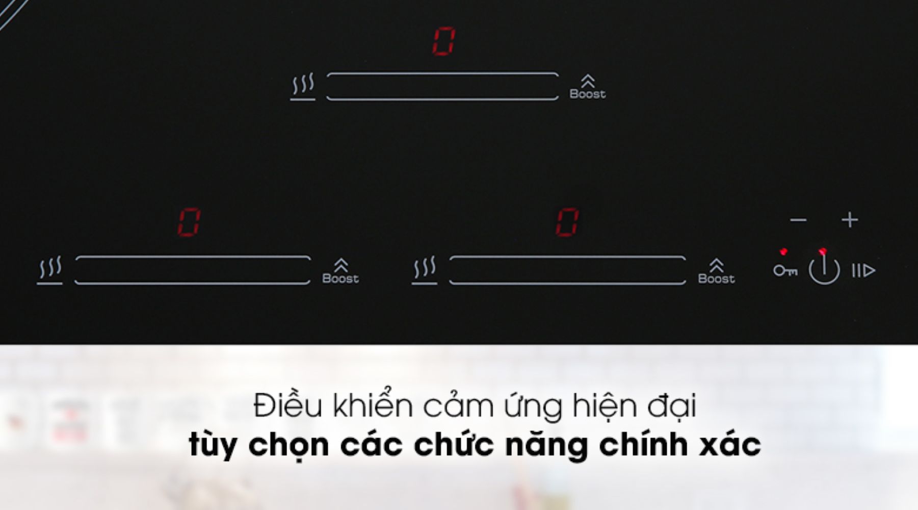 Bếp trang bị bảng điều khiển cảm ứng có Slider trượt hiện đại