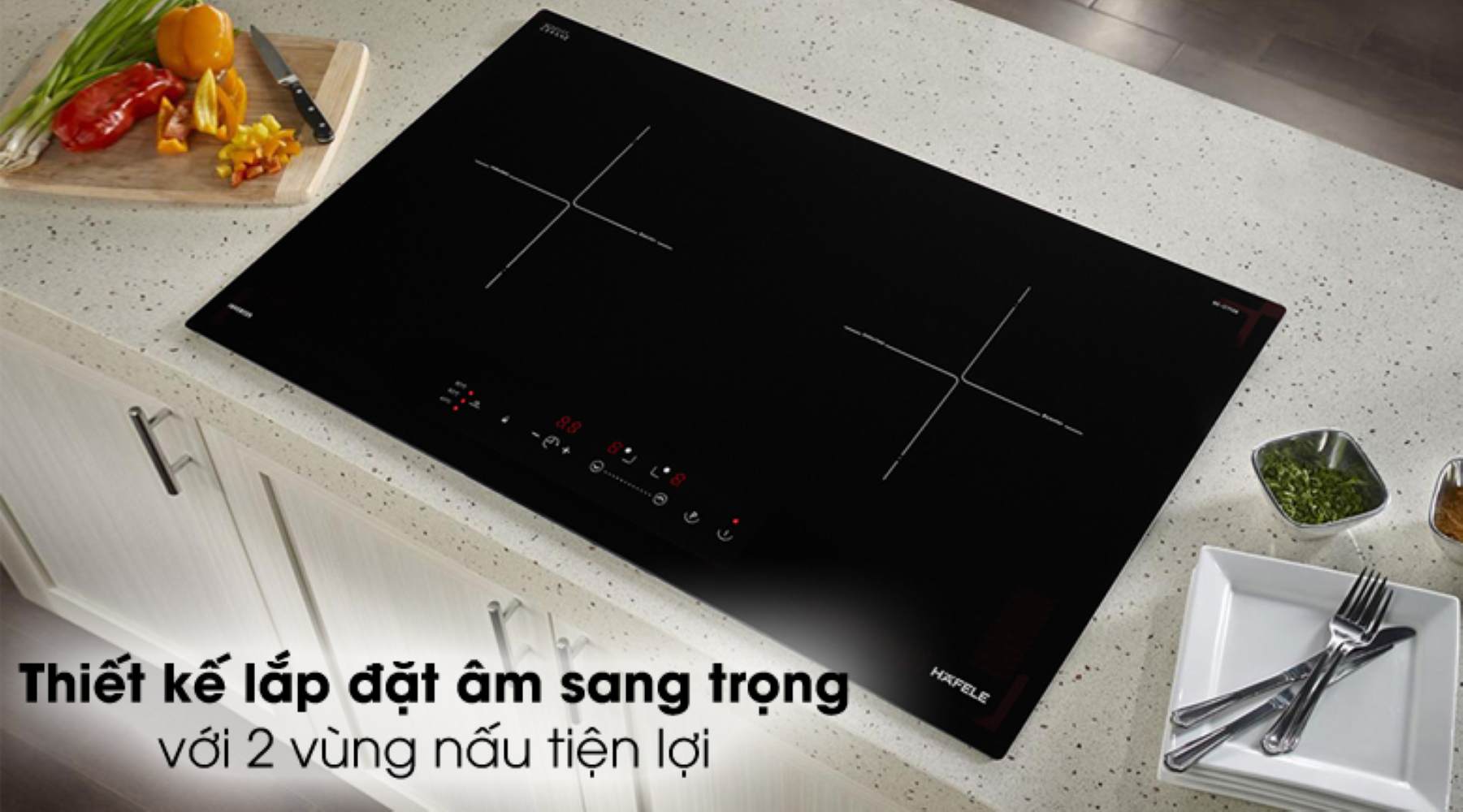 Bếp từ đôi âm Hafele HC-I2712A (536.61.716) 4200W lắp âm hiện đại