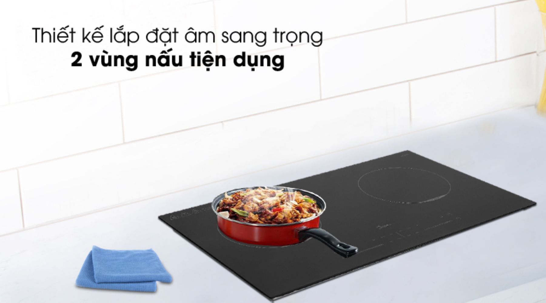 Bếp từ đôi âm Midea MC-IH3520 3500W thiết kế lắp âm tinh tế