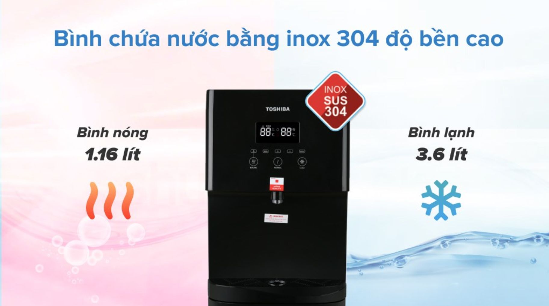 Bình chứa Inox 304 bền bỉ, hạn chế gỉ sét, an toàn khi sử dụng