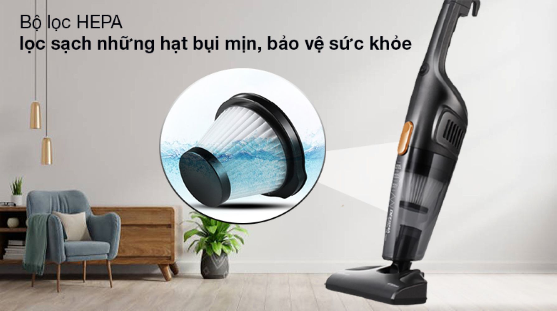 Bộ lọc HEPA lọc sạch những hạt bụi mịn, trả lại không gian nhà thông thoáng