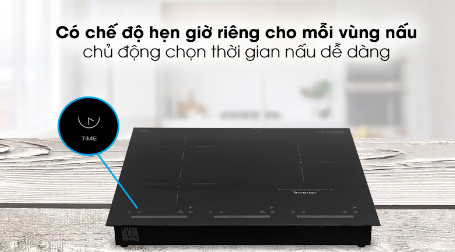 Chức năng hẹn giờ cho phép cài đặt thời gian nấu lên đến 480 phút