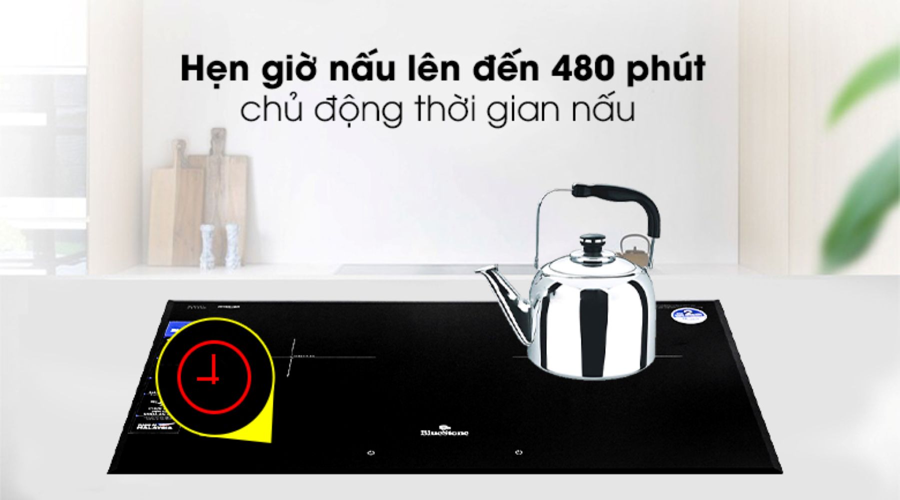 Chức năng hẹn giờ nấu lên đến 480 phút