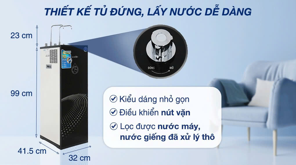 Máy lọc nước RO nóng nguội lạnh Karofi KAD-X60 10 lõi
