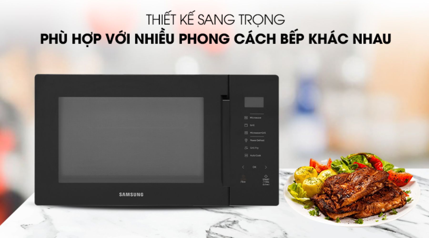 Lò vi sóng có nướng Samsung MG30T5018CK/SV 30 lít kiểu dáng hiện đại