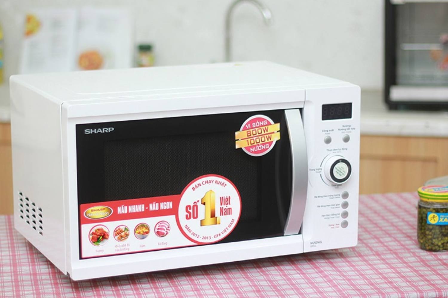 Lò vi sóng có nướng Sharp R-G371VN-W 23 lít thiết kế sang trọng