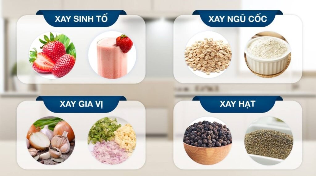 Sharp EM S155PV WH dap ung nhieu nhu cau che bien voi 4 chuc nang xay