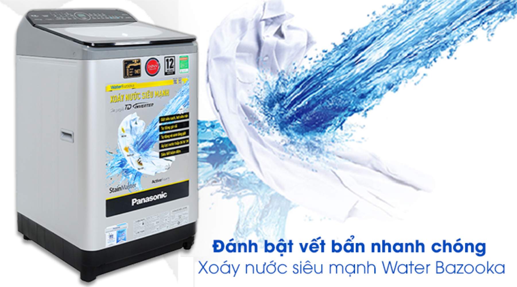 Tăng cường hiệu quả làm sạch vết bẩn nhờ xoáy nước siêu mạnh Water Bazooka