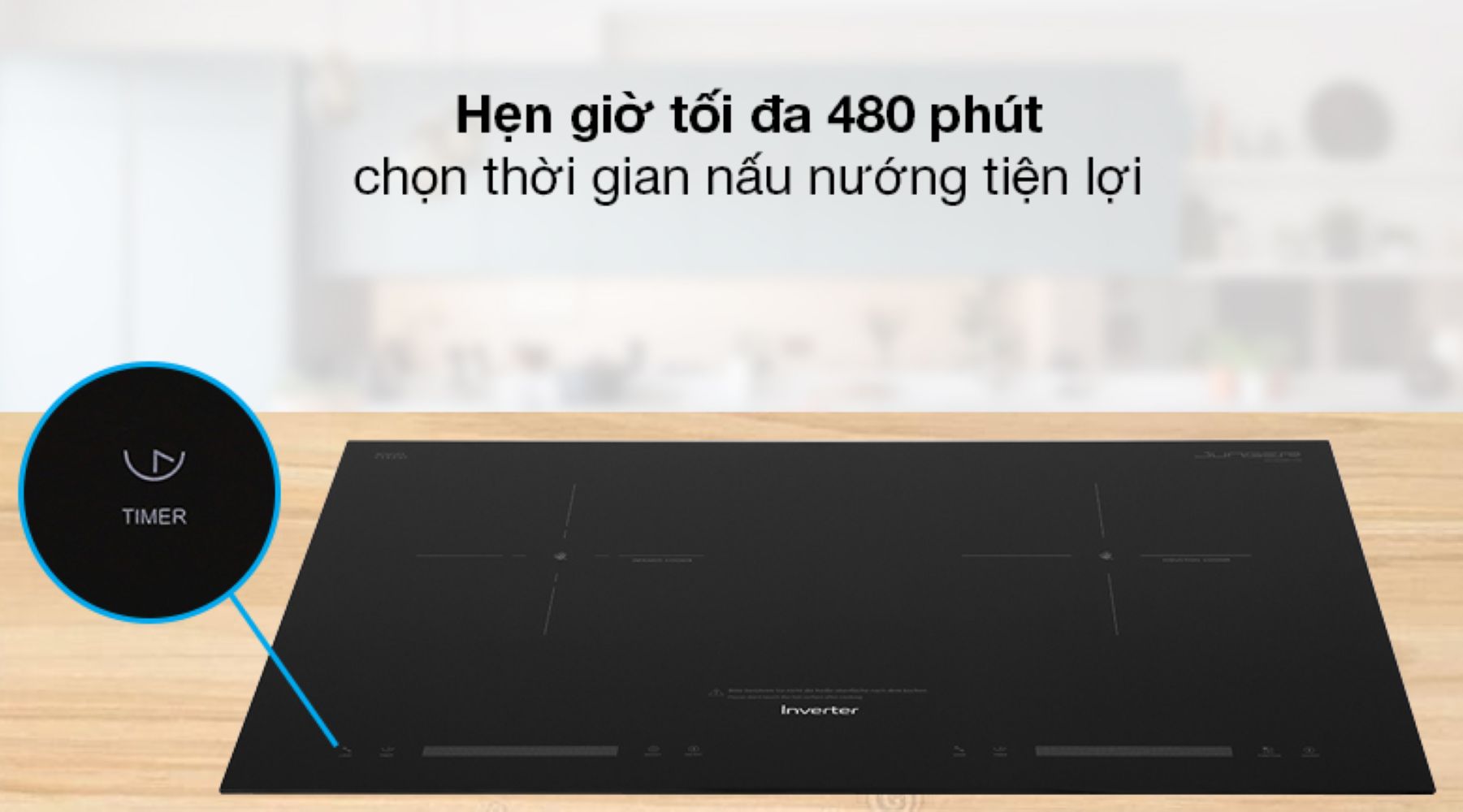 Thời gian hẹn giờ tối đa lên đến 480 phút, phù hợp với các món cần ninh, hầm