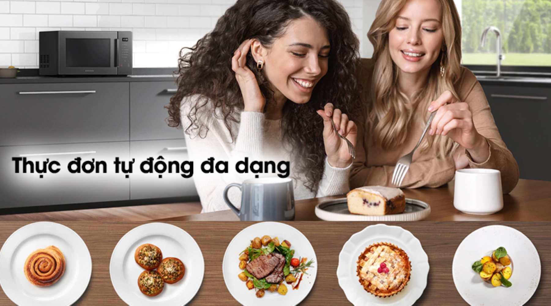 Thực đơn tự động Auto Cook lập trình sẵn thời gian, công suất 
