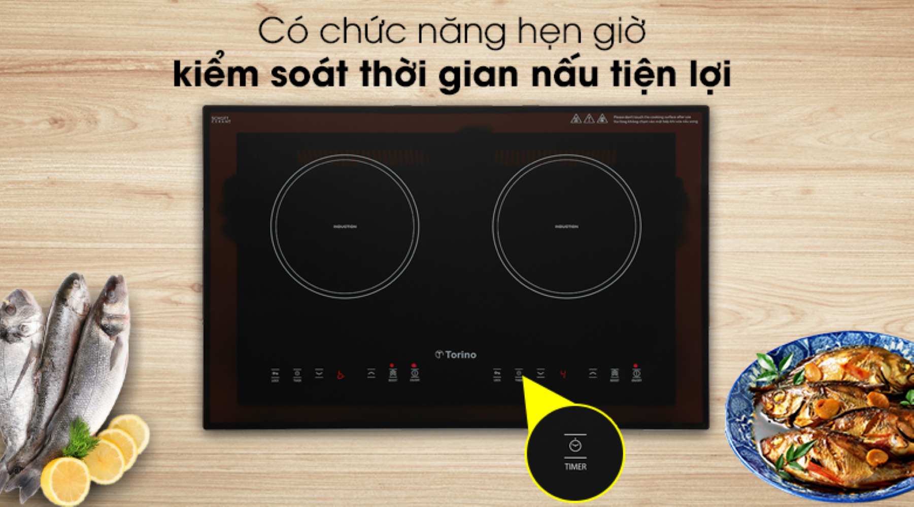 Tính năng hẹn giờ cho phép cài đặt thời gian hoạt động phù hợp với từng món ăn