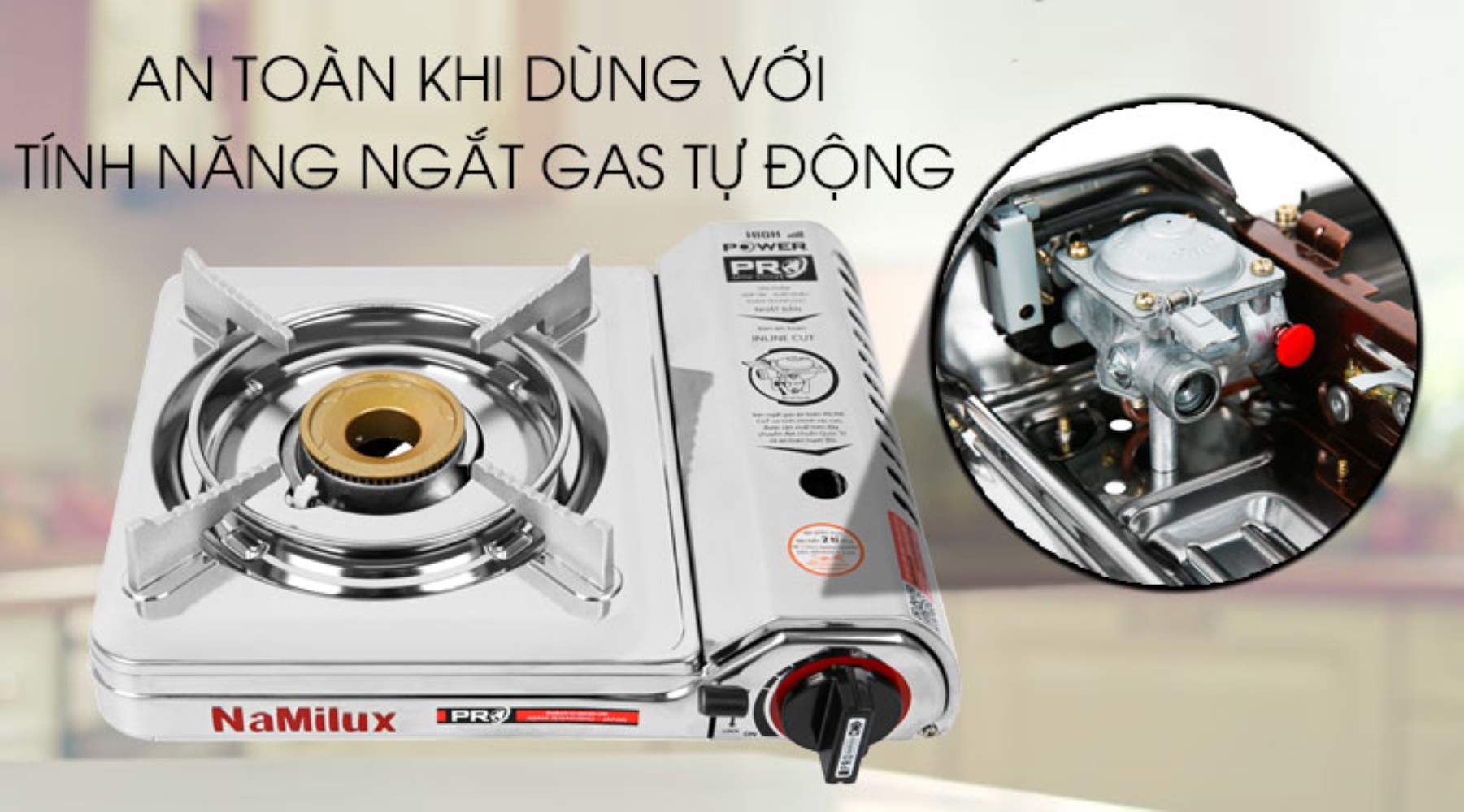Tính năng ngắt gas tự động với van Inline-Cut chính xác và đảm bảo an toàn