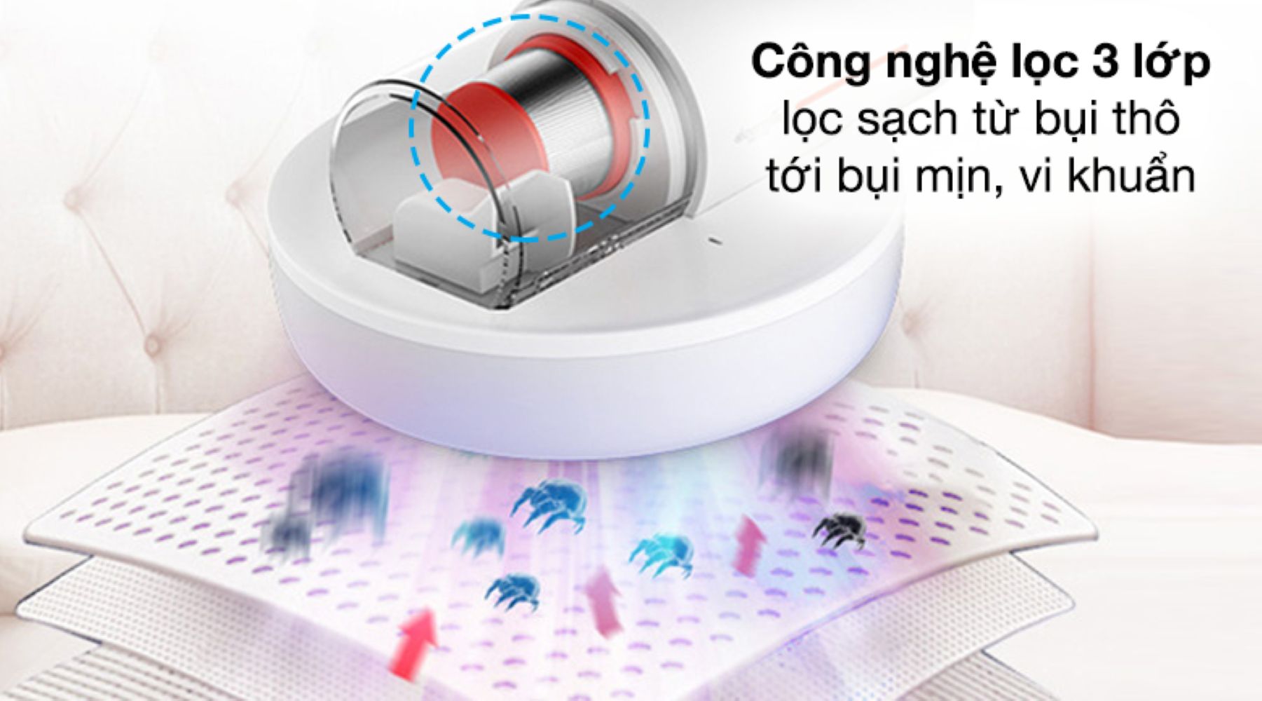 Trải qua quá trình lọc hiệu quả cùng bộ lọc inox - bộ lọc HEPA - bộ lọc cao cấp