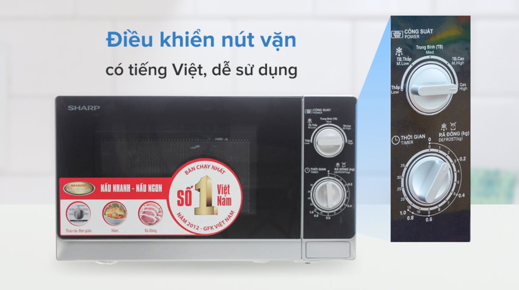 Trang bi bang dieu khien dang nut van quen thuoc co tieng Viet di kem