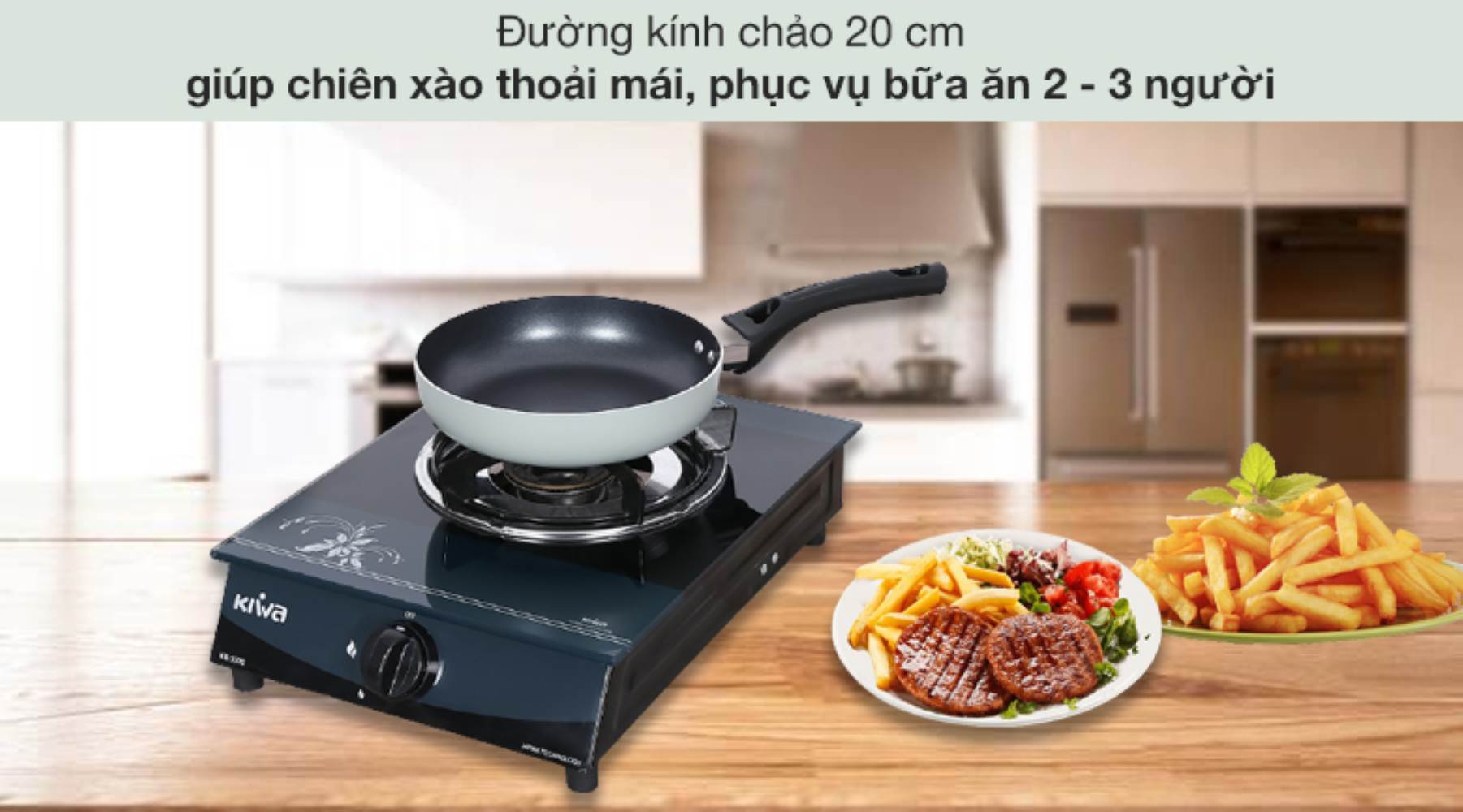 Với đường kính 20 cm, phù hợp cho bữa ăn của gia đình 2-3 người