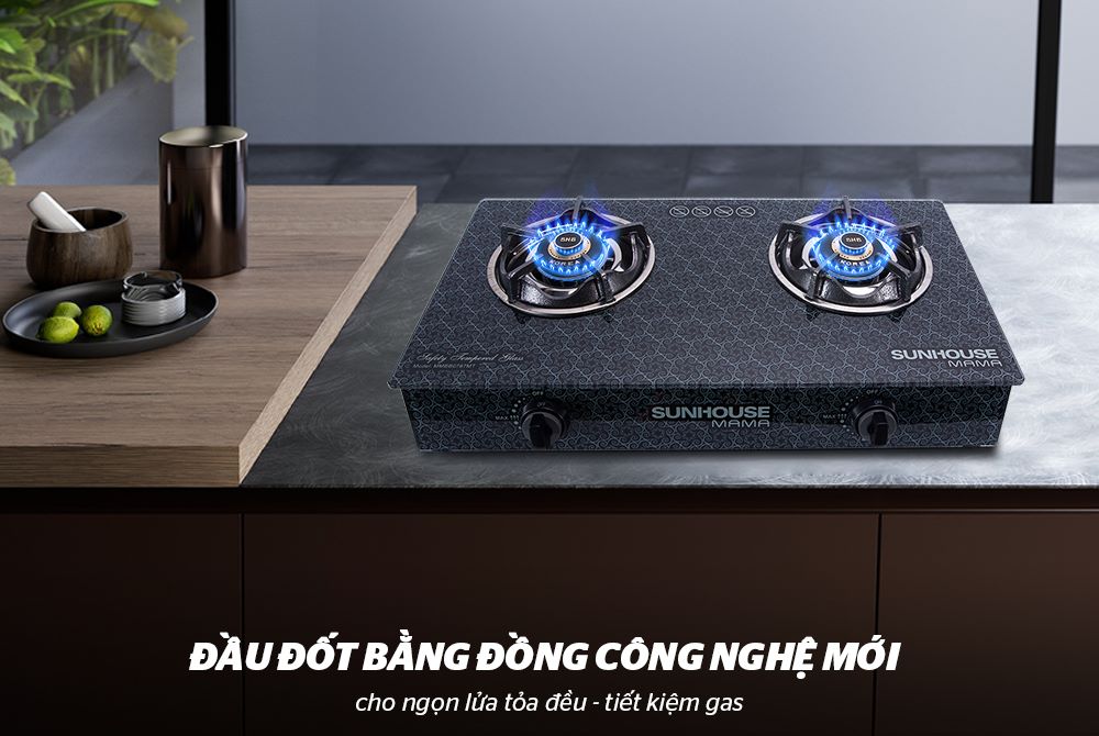 Đầu đốt bằng đồng thau & họng bếp inox cao cấp